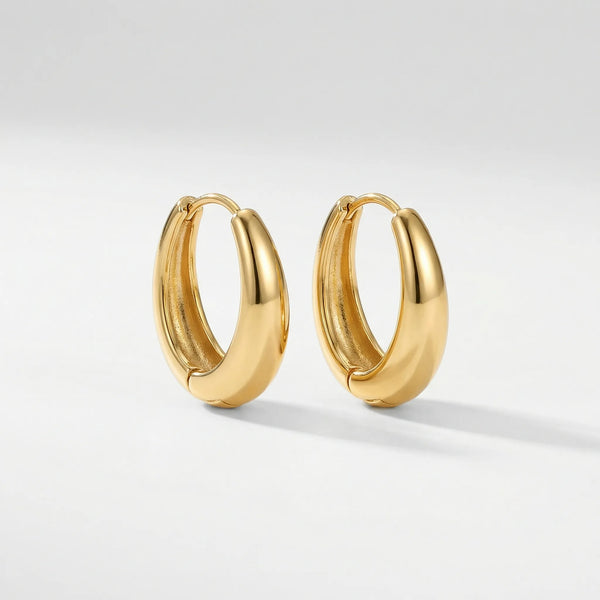 Vaulto - Chunky Oval Hoop Drop Earrings
