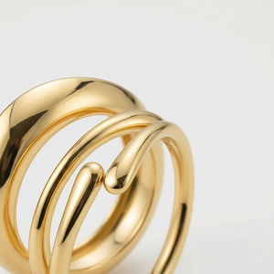 Vaultrex - Geometric Open Cuff Bangle Bracelet