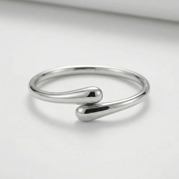 Vaultrex - Geometric Open Cuff Bangle Bracelet Silver 1