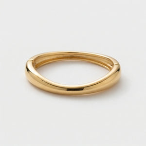 Vaultrex - Geometric Open Cuff Bangle Bracelet Gold 2