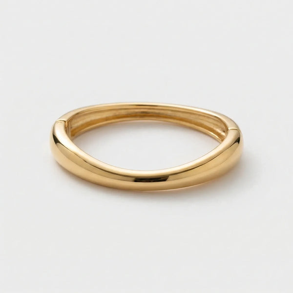 Vaultrex - Geometric Open Cuff Bangle Bracelet Gold 2