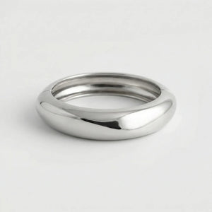 Vaultrex - Geometric Open Cuff Bangle Bracelet Silver 3