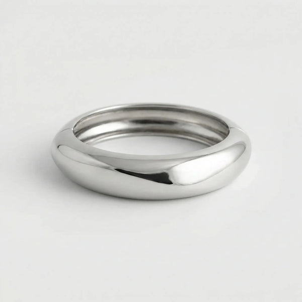 Vaultrex - Geometric Open Cuff Bangle Bracelet Silver 3