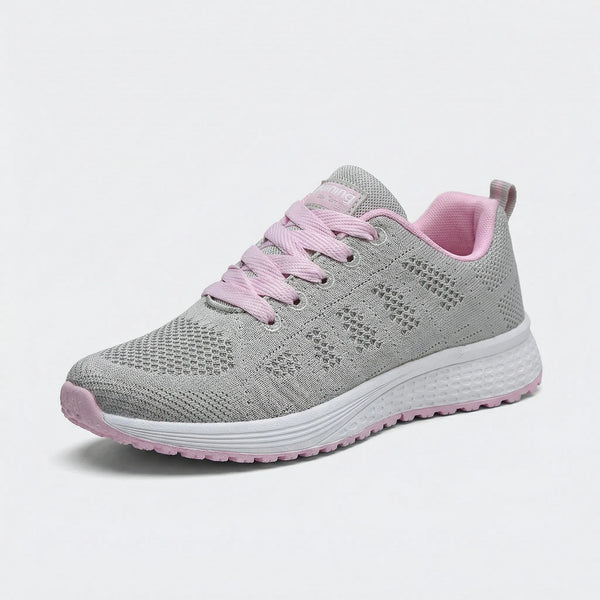 Vellura - Lightweight Lace-Up Women's Sneaker Gray-Pink