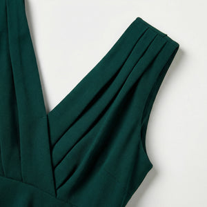 Velourra - Bodycon Pleated Midi Evening Dress