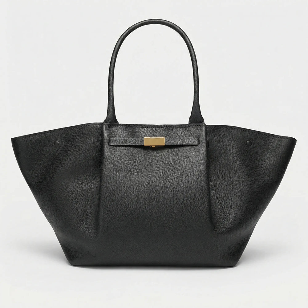 Veltara - Oversized Structured Shoulder Tote Black