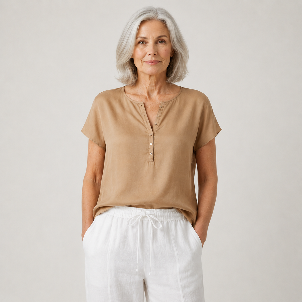 Veluxe - V-Neck Short Sleeve Women's Top