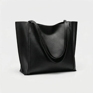 Velvora - Large Capacity Structured Shoulder Tote Black A