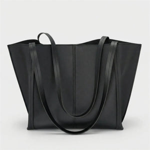 Velvora - Large Capacity Structured Shoulder Tote Black B