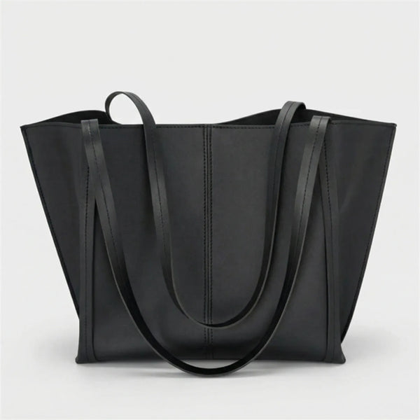 Velvora - Large Capacity Structured Shoulder Tote Black B