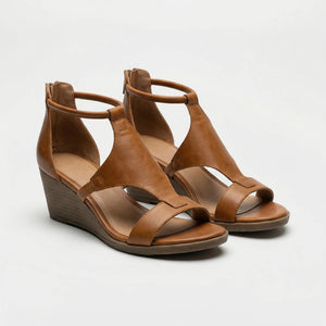 Velvoria - Supportive Wedge Ankle-Strap Sandal Brown