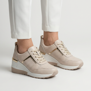Velvura - Wedge Platform Lace-Up Sneaker
