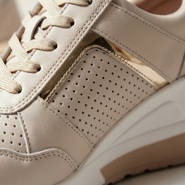 Velvura - Wedge Platform Lace-Up Sneaker