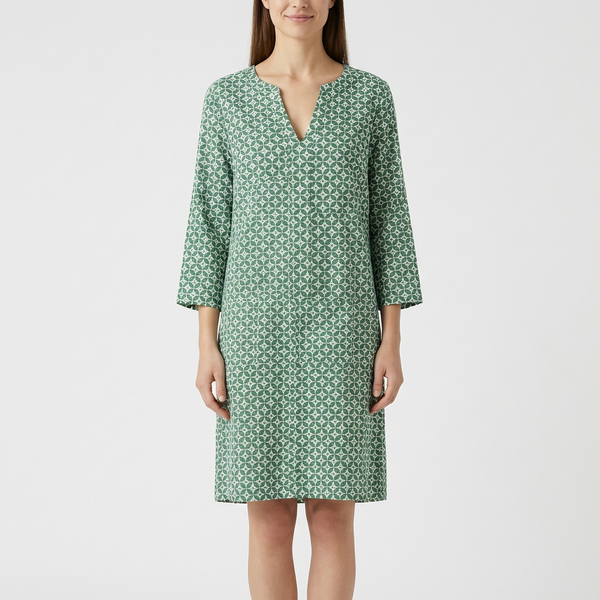 Verdala - Loose Fit Printed Knee-Length Dress