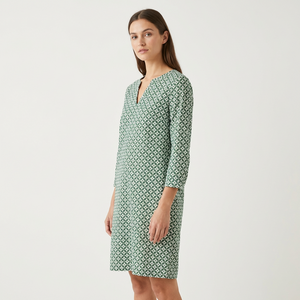 Verdala - Loose Fit Printed Knee-Length Dress