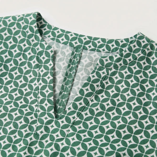 Verdala - Loose Fit Printed Knee-Length Dress