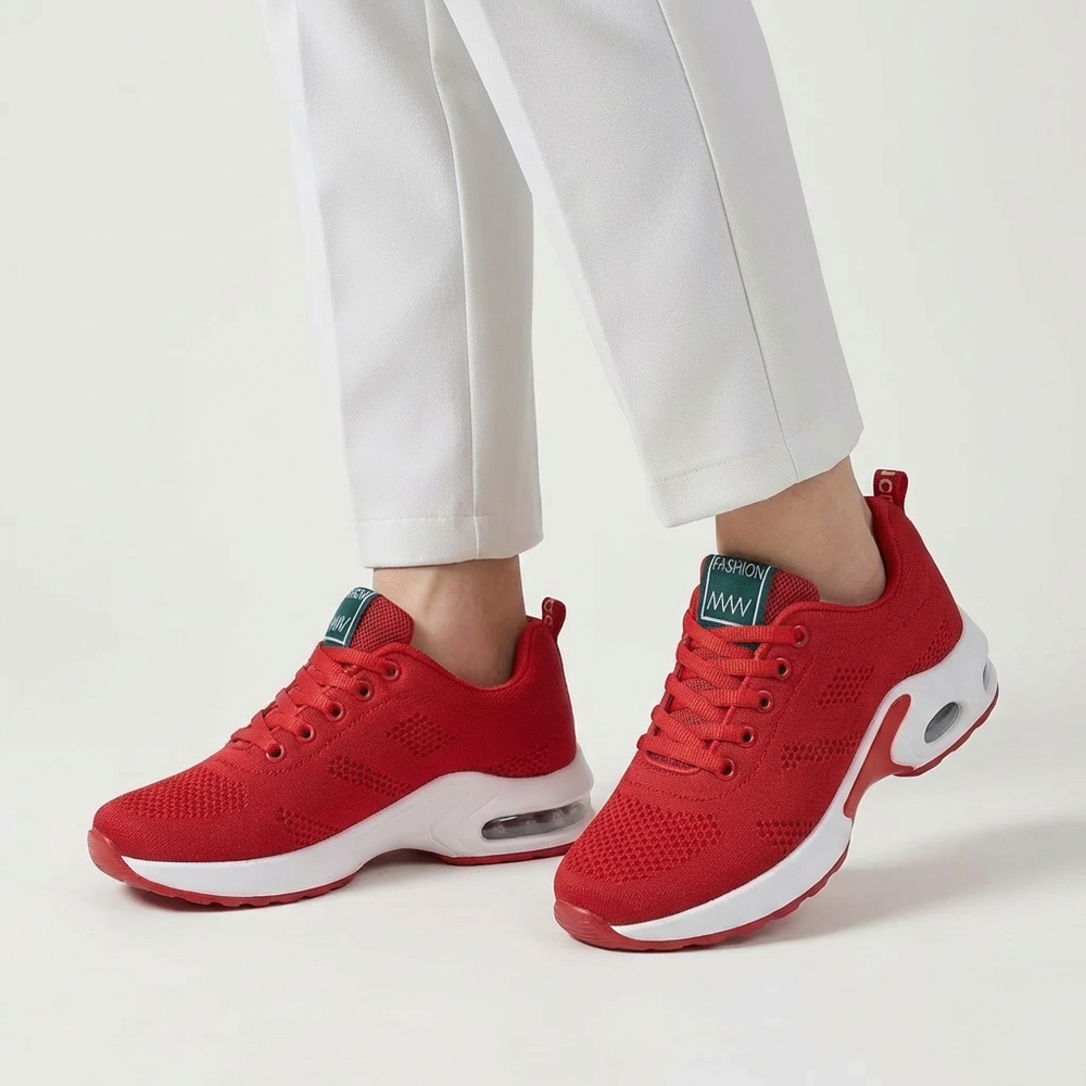 Vexalo - Lace-Up Air Cushion Sneaker Red