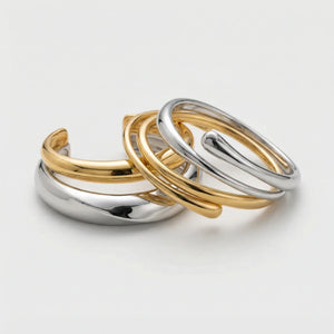 Vexora - Open Cuff Bangle With Coiled Geometric Design