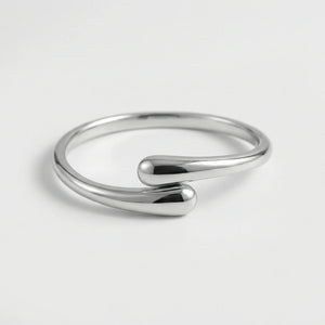 Vexora - Open Cuff Bangle With Coiled Geometric Design Silver 1