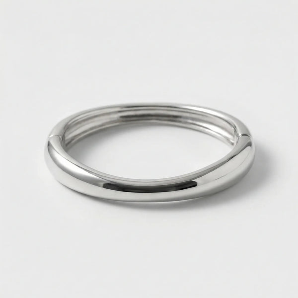 Vexora - Open Cuff Bangle With Coiled Geometric Design Silver 2