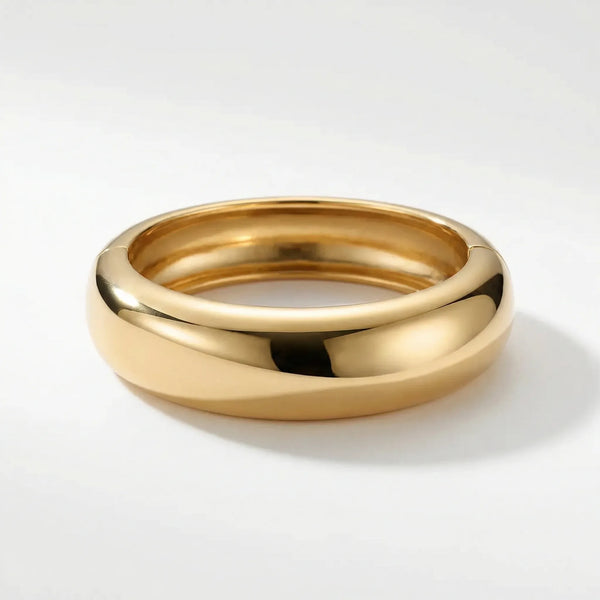 Vexora - Open Cuff Bangle With Coiled Geometric Design Gold 3