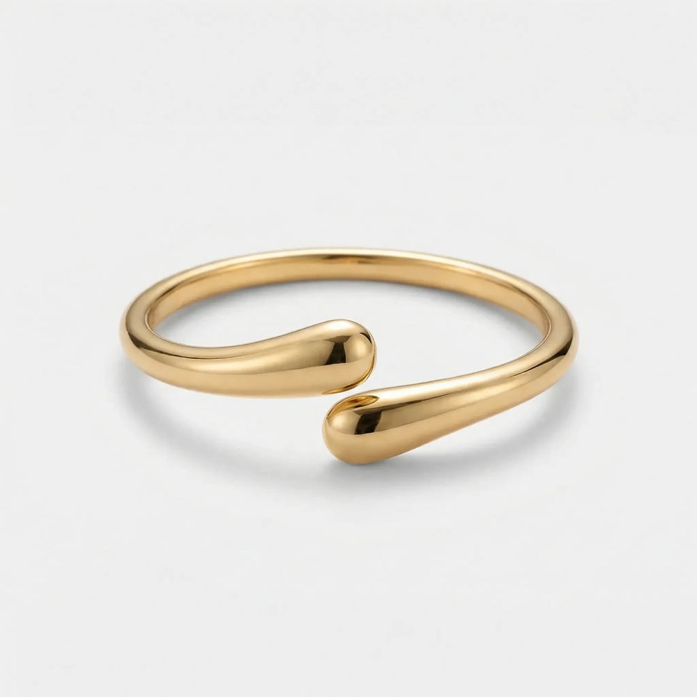 Vexora - Open Cuff Bangle With Coiled Geometric Design Gold 1