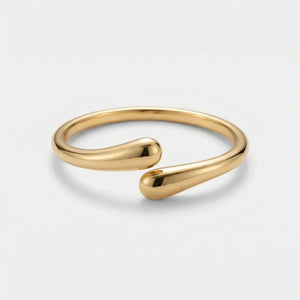 Vexora - Open Cuff Bangle With Coiled Geometric Design Gold 1