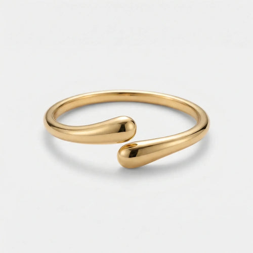 Vexora - Open Cuff Bangle With Coiled Geometric Design Gold 1