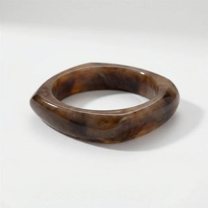 Vorbella - Wide Chunky Polygonal Bangle Bracelet Native Iron