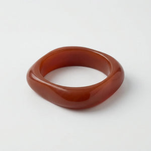 Vorbella - Wide Chunky Polygonal Bangle Bracelet Scarlet Bronze