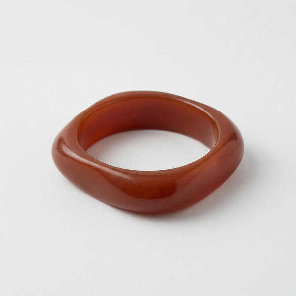 Vorbella - Wide Chunky Polygonal Bangle Bracelet Scarlet Bronze