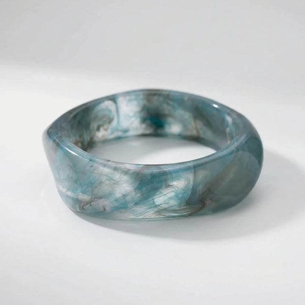 Vorbella - Wide Chunky Polygonal Bangle Bracelet Indigo Blue