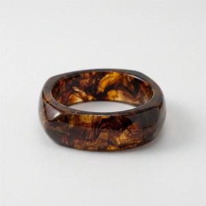 Vorbella - Wide Chunky Polygonal Bangle Bracelet Agate