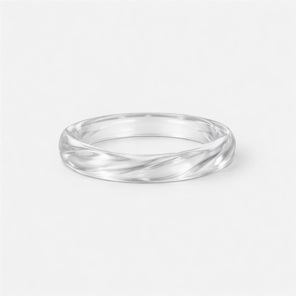 Vorbella - Wide Chunky Polygonal Bangle Bracelet Transparent