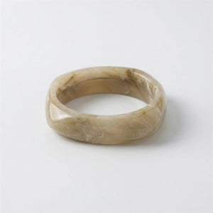 Vorbella - Wide Chunky Polygonal Bangle Bracelet Champagne Gold