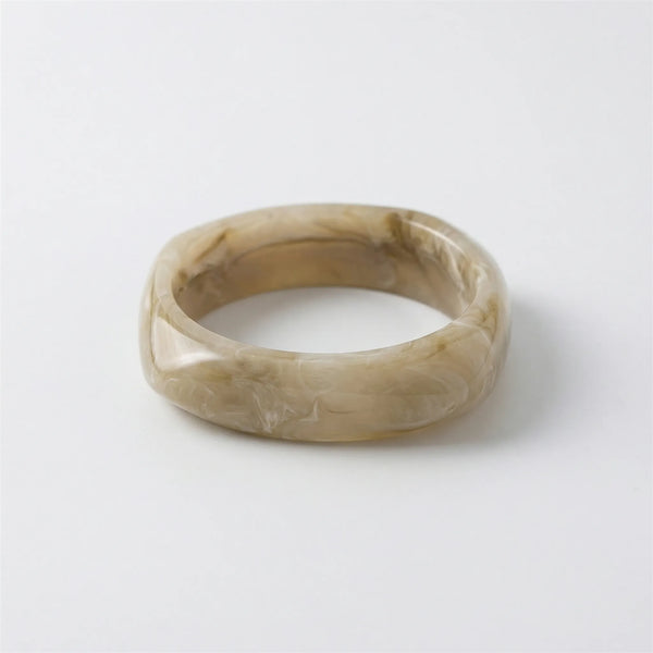 Vorbella - Wide Chunky Polygonal Bangle Bracelet Champagne Gold