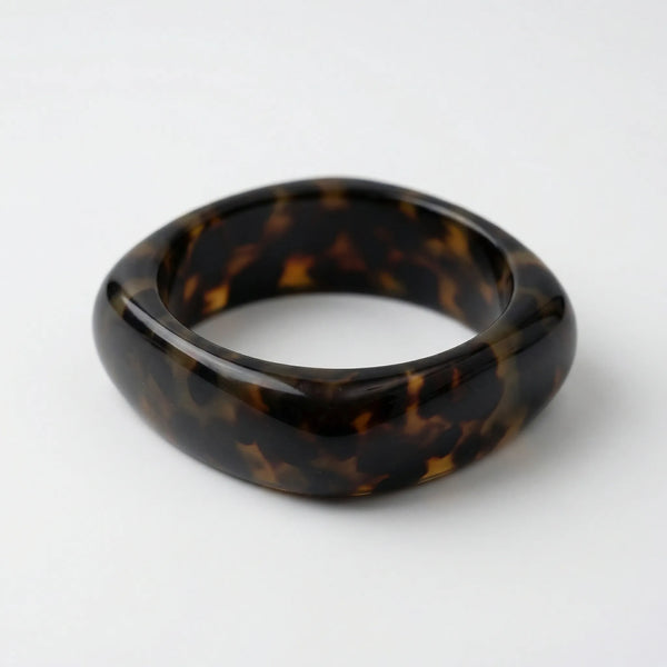 Vorbella - Wide Chunky Polygonal Bangle Bracelet Deep Bronze