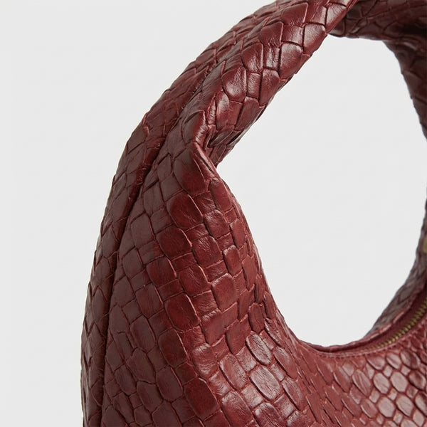 Vovella - Woven Embossed Hobo Shoulder Bag