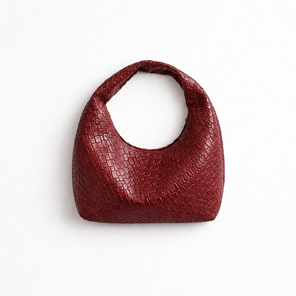 Vovella - Woven Embossed Hobo Shoulder Bag