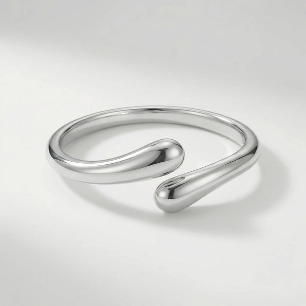 Vyntrix - Geometric Cuff Bangle Bracelet Silver 2430