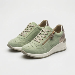Walkova - Supportive Wedge Walking Sneaker For Women Green
