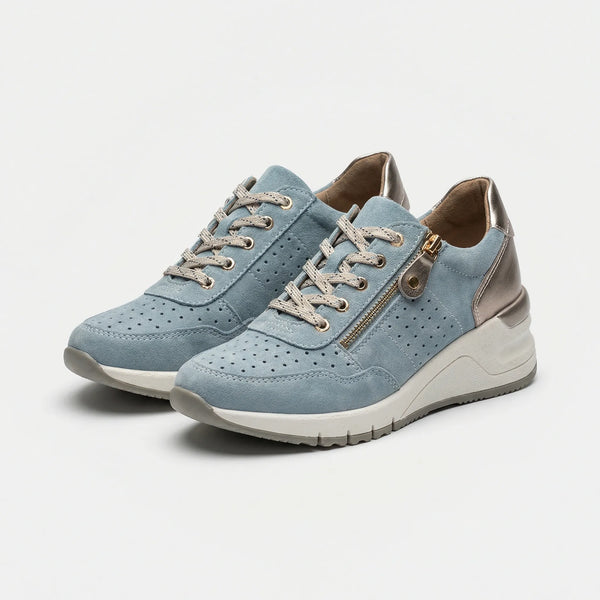 Walkova - Supportive Wedge Walking Sneaker For Women Blue