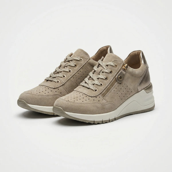 Walkova - Supportive Wedge Walking Sneaker For Women Khaki
