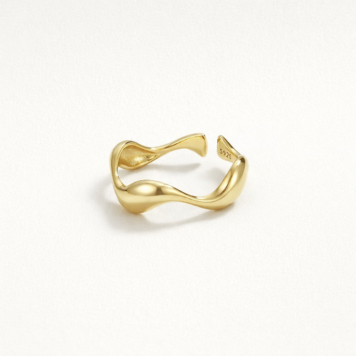 Wavura - Adjustable Open-Band Wave Ring Default Title