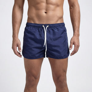 Wavzen - Solid Color Men's Swim Shorts Dark Blue