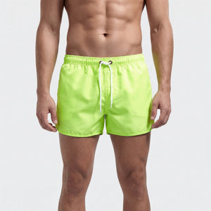 Wavzen - Solid Color Men's Swim Shorts Green