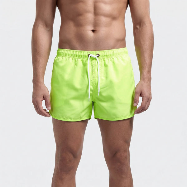 Wavzen - Solid Color Men's Swim Shorts Green