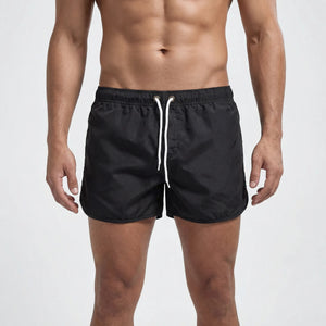 Wavzen - Solid Color Men's Swim Shorts Black
