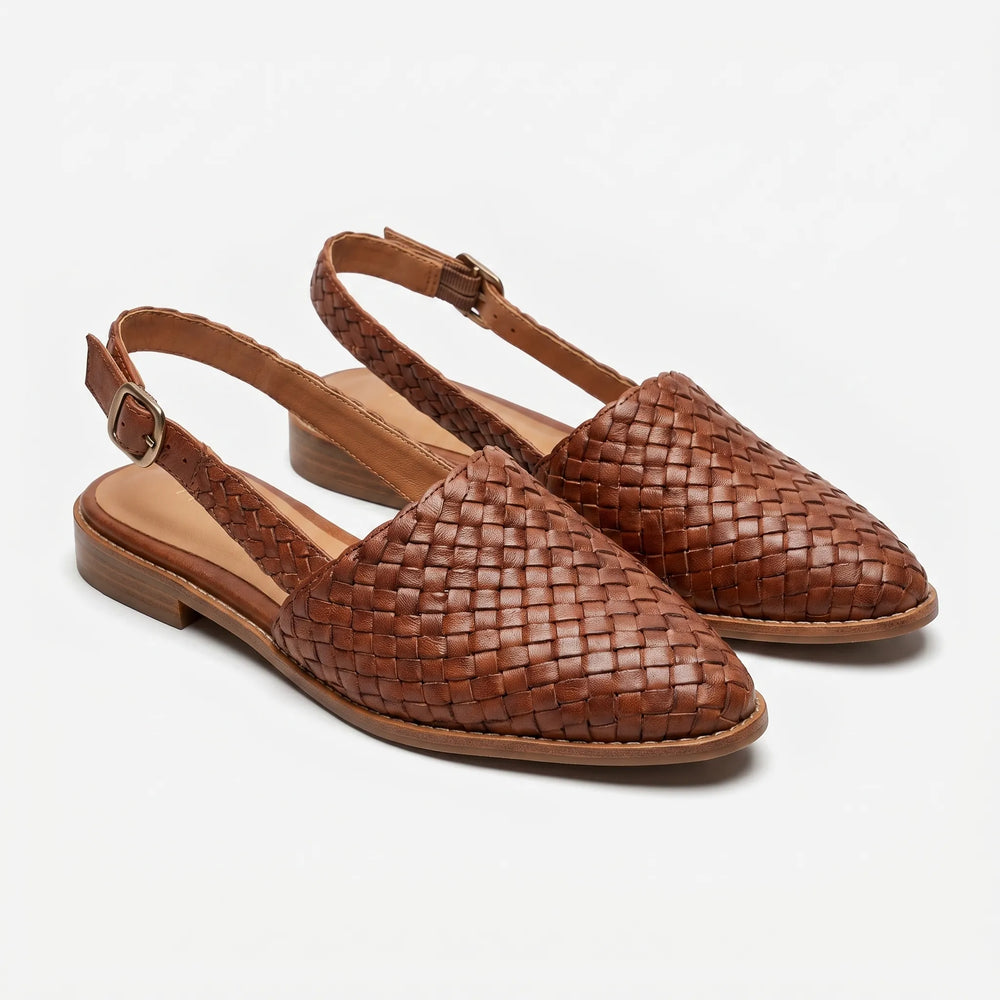 Weavella - Woven Flat Slingback Shoe