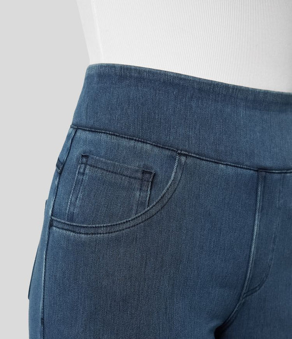 Widevia - High-Waist Wide-Leg Denim Pants